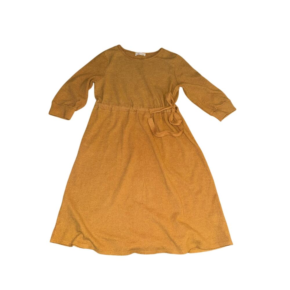 Ces Femme Cinch Waist Long Sleeve Dress